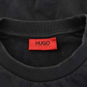HUGO BOSS トレーナー スウェット 長袖 クルーネック ロゴ プリント S 紺 ネイビー 10200520 /KU