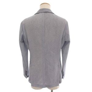 EMPORIO ARMANI シングルスーツ セットアップ 上下 ストライプ テーラードジャケット パンツ 44 紺 白 21G28S