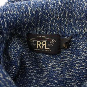 RRL ラルフローレン ニット ショールカラー 長袖 ストレッチ XS 青 ブルー /BB