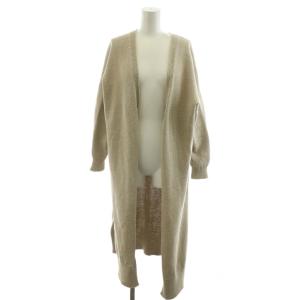カーディガン ロング丈 シルク 絹 リネン混 麻 ベージュ 17080500419010 /AN48