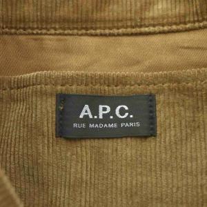 A.P.C. トートバッグ ハンドバッグ ショルダーバッグ ロゴ 刺繍 コーデュロイ 茶 ブラウン /AN4