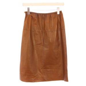 PRADA タイトスカート シルク 36 ブラウン