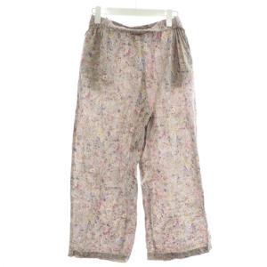 かぐれ 22SS イージーパンツ ワイドパンツ 花柄 コットン F マルチカラー ライトパープル ピンク GA25-24M006