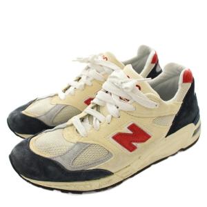 M990TA2 USA製 スニーカー ピッグスキンスエード US9.5 クリーム ネイビー