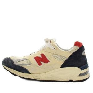 New Balance M990TA2 USA製 スニーカー ピッグスキンスエード US9.5 クリーム ネイビー