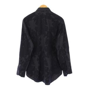 ETRO カジュアルシャツ 長袖 レギュラーカラー 総柄 42 黒 ブラック /BB