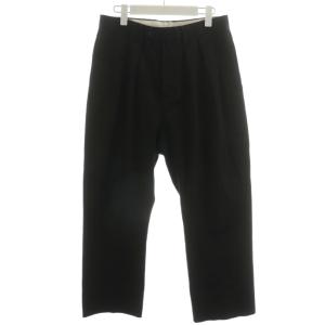 パンツ スラックス ボタンフライ コットン 46 黒 ブラック /AN55