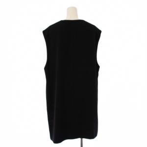 iCB ライトダブルクロスべスト チュニック丈 プルオーバー ストレッチ スキッパー L 黒 ブラック BLCMSA0208