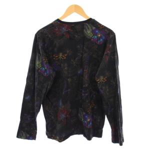 ETRO Tシャツ ロンT 長袖 クルーネック ストレッチ 花柄 総柄 M 黒 ブラック /BB