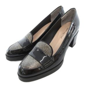 ローファー パンプス エナメルレザー 皮革 23cm 黒 /UO