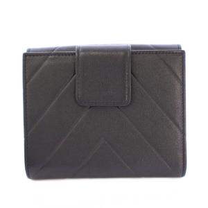 CHANEL Vステッチ ココマーク コンパクトウォレット ブラック 10番台