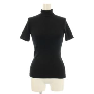 ヨウジヤマモト カットソー Tシャツ 半袖 タートルネック コットン 3 黒 ブラック YA-T12-098