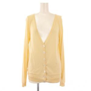 ニットカーディガン 薄手 ウール M ベージュ