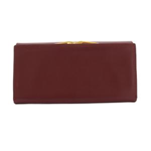 Cartier マストライン 長財布 がま口 レザー ボルドー 赤茶 /YM OH
