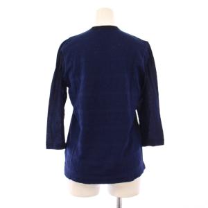 Tao AD2015 カットソー 七分袖 クルーネック ストレッチ 切替 S 紺 ネイビー /BB