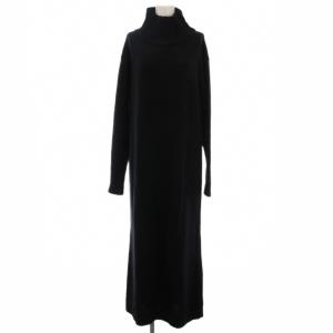 19SS アルパカ混ニットワンピース ロング 長袖 黒 ブラック 19040560004210 /YM