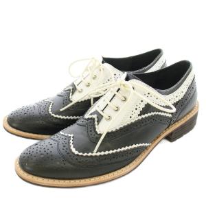 ヨウジヤマモト ウィングチップ レザーシューズ ドレスシューズ 4 黒 白 /G