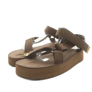 サンダル ストラップ 厚底 24.0cm 茶 ブラウン /AN19