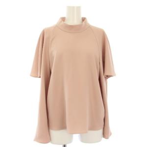 24AW バウンスサテンドレープショルダーブラウス 長袖 ハイネック ピンク 24051240102030