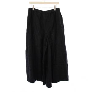 JOURNAL STANDARD 23SS リネンタックキュロット ワイドパンツ イージー ウエストゴム ワンカラー 38 黒 ブラック