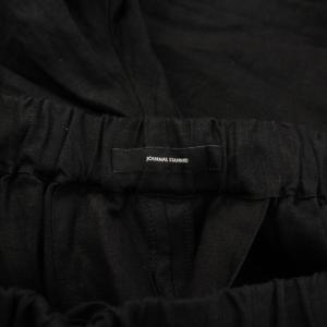 JOURNAL STANDARD 23SS リネンタックキュロット ワイドパンツ イージー ウエストゴム ワンカラー 38 黒 ブラック
