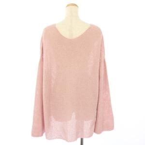 Spick&Span 24SS カノコ編みペーパーヤーン2WAYルーズニット セーター 長袖 ピンク 24080200509010
