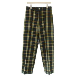 ヨウジヤマモト パンツ スラックス チェック柄 4 緑 グリーン YM-P07-120 /G