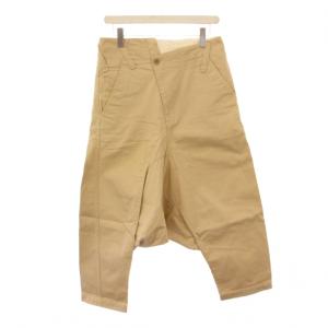 GANRYU サルエルパンツ ジップフライ アシンメトリー 変形 S ベージュ /BB