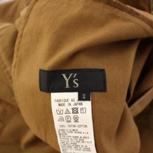 Y's ヨウジヤマモト コットンツイル変形パンツ サルエルパンツ ワンカラー 茶 ブラウン YB-P01-028