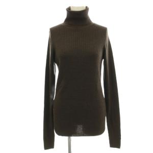 19SS リブニット タートルネック カットソー 指ぬき 長袖 F 茶 ブラウン 19-080-560-0006