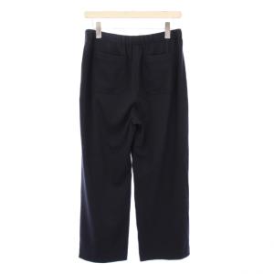 theory luxe スラックスパンツ イージー ストレート ウエストゴム ストレッチ ウール 38 紺 ネイビー /BB