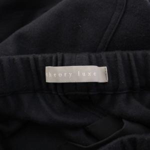 theory luxe スラックスパンツ イージー ストレート ウエストゴム ストレッチ ウール 38 紺 ネイビー /BB