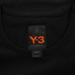 Y-3 ヨウジヤマモト Tシャツ 半袖 クルーネック ストレッチ ロゴ プリント ワンカラー M 黒 ブラック
