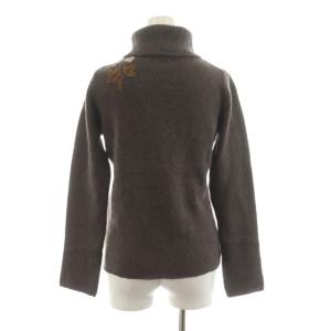 VIVIENNE TAM ニット セーター 長袖 タートルネック 刺繍 モヘヤ混 0 茶 ブラウン 016-270104 /RR