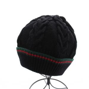 シェリーライン ニット帽 帽子 ビーニー ニットキャップ ウール L 黒 ブラック ケーブル編み 149237