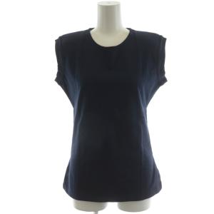 カットソー ノースリーブ スリット シルク混 3 紺 ネイビー FQ-T09-975 /AN33
