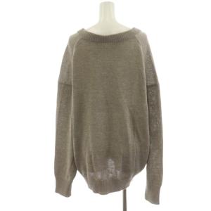 Deuxieme Classe 19SS ikat プル ニット セーター 長袖 リネン混 麻 絹 シルク混 ライトブラウン 19080500705010
