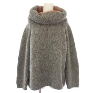 ニット セーター アルパカ 長袖 ハイネック S グレー /TK