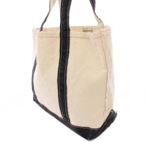 L.L.BEAN REMI RELIEF トートバッグ ハンドバッグ キャンバス バイカラー アイボリー 黒 ブラック /BB