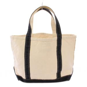 L.L.BEAN REMI RELIEF トートバッグ ハンドバッグ キャンバス バイカラー アイボリー 黒 ブラック /BB