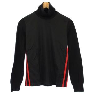 AD2004 Dark Romance期 メッシュ切替タートルネックカットソー 長袖 ストレッチ ウール