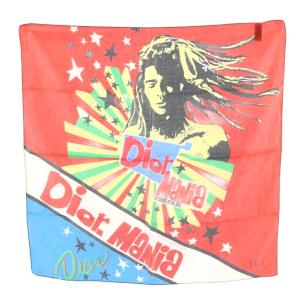 DIOR MANIA スカーフ ロゴ 星 スター シルク 赤 レッド 黒 ブラック 白 ホワイト /AN6