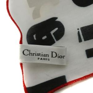 Christian Dior j'adore DIOR スカーフ ロゴ コットン 赤 レッド 白 ホワイト 黒 ブラック /AN5 OH