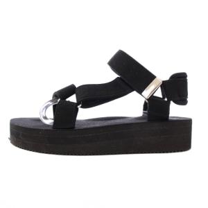 SUICOKE SUEDE SANDAL スエードサンダル ストラップ 厚底 24cm 黒 ブラック /BB
