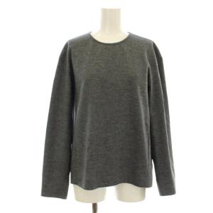 22AW ウール圧縮スムース クルーネック トップス カットソー 長袖 38 グレー BLWONW0417