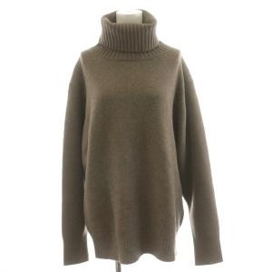 19AW ミドルゲージタートル ニット セーター 長袖 ウール 茶 ブラウン 19080500704030