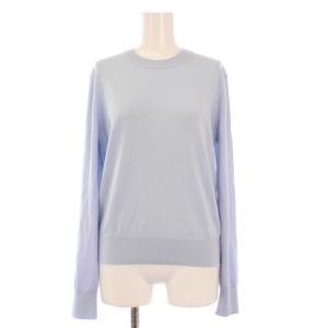 24AW Lulu Mamie ニット セーター 長袖 クルーネック 薄手 ウール ワンカラー 38 水色