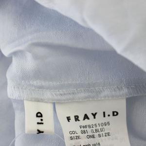 FRAY I.D 25SS シアーJQラッフルフリルブラウス シャツ フリル 長袖 F 水色 ライトブルー FWFB251095