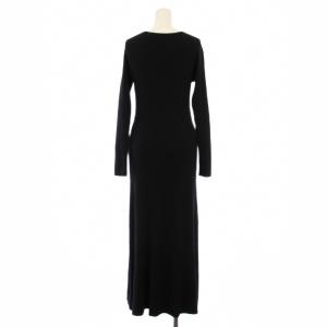 SNIDEL 23AW シンプルリブニットワンピース ロング 長袖 クルーネック F 黒 SWNO235055 /BM
