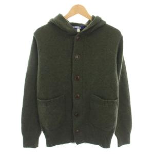 コムデギャルソン COMME des GARCONS ニットカーディガン 長袖 フード エルボーパッチ